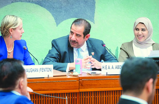 Bahrain’s Permanent Representative to the United Nations Office in Geneva Ambassador Abdulla Abdulla took part in an event, ‘Unlearning Discrimination: Education for Empowering Women and Girls’. It was co-hosted by the Permanent Missions of Bahrain and Qatar on the sidelines of the 59th session of the Human Rights Council, in partnership with the Qatar Debate Centre and the Geneva Institute for Human Rights and Humanitarian Affairs. In his opening remarks, the ambassador highlighted Bahrain’s global standing in girls’ education.